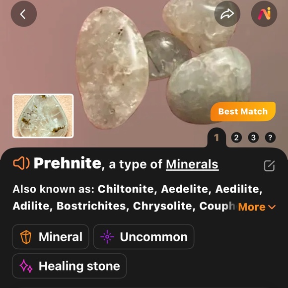 925 Sterling Silver Plated Prehnite Crystal Pear Shaped Genuine Stone EUC - Picture 10 of 13